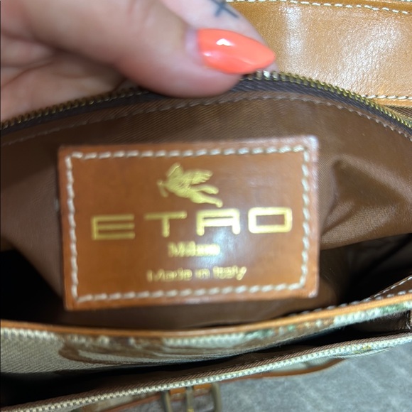 Etro Canvas and Leather Crossbody with Safari Animal Print - Picture 8 of 9